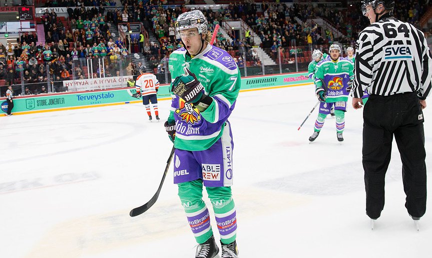 Jokerit katkaisi Hermeksen voittoputken ja nousi sarjakärkeen