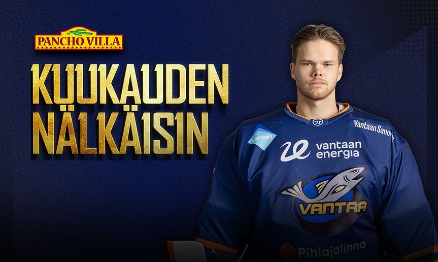 Kiekko-Vantaan Juuso Helomaa on tammikuun nälkäisin pelaaja